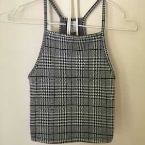 H&M checkered crop tank top